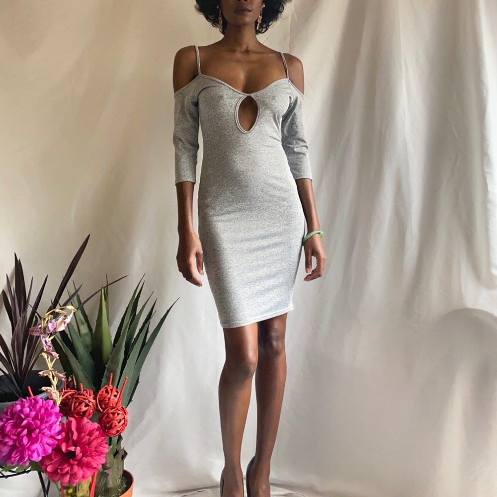 Off the shoulder style H&M Grey dress
